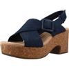 Clarks Nerisa West Womens Navy Nubuck, 7.5