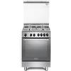 De'Longhi DMX64LSG - Cucina a gas con forno elettrico, 60x60 cm, Inox, Classe energetica A
