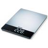 Beurer KS 34 Inox, Bilancia da Cucina XL in Acciaio Inox, Capacità Fino a 15 kg, Funzione Tara, Display Magic LED, Funzione Hold, Spegnimento Automatico