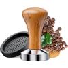 NEUTYPECHIC Caffè Tamper 51mm, Pressa Caffe Design Staccabile, Pressino per Caffe con Cuscinetto in Silicone, Tamper Caffe Manico in Legno Massello, Metallo Alta Qualità Pressino Caffe per Caffetterie