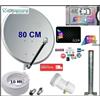 Universale Kit Antenna Satellitare Parabola 80Cm Con Cam Tivusat 4k Con Scheda Inclusa