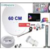 Universale Kit Antenna Satellitare Parabola 60Cm Con Cam Tivusat 4k Con Scheda Inclusa