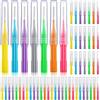 Patelai 50 Spazzolini Interdentali Scovolini per Pulizia di Denti Stuzzicadenti Dentali Strumento con Testina di Filo Interdentale per Igiene Orale (Colori Assortiti)