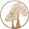 DRW Ornamento da parete di alberi in legno e metallo in tonalità naturali 61x3,5x61 cm