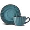KARACA Austen - Set di 4 tazze da tè e piattino, per 2 persone, colore: Verde