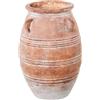 DRW Vaso da pavimento in ceramica in colore argilla e bianco 37x37x56 cm