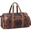STILORD 'Myles' Borsone Vintage in Pelle da Uomo | XL Bagaglio da Viaggio in Vera Pelle di Vacchetta | Borsone da Weekend con Tracolla, Colore:soria - marrone