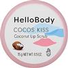 HelloBody Coco Kiss Scrub per le labbra (15 ml) - Balsamo per labbra - Cura delle labbra naturale con cera d'api, olio di cocco e burro di karitè