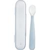 ARTSANA Chicco Cucchiaino Svezzamento in Silicone con Custodia Morbido per Neonati 6+ Mesi Grigio