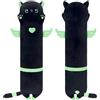 Yeqivo Peluche Cuscino Lungo Gatto Kawaii per Bambina - PLUSH Cuscino PELUCHE GATTO per Letto e Divano (70CM Angelo Verde)