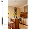 ACMHNC Lampada a Sospensione Ricaricabile LED, Lampada a Sospensione Comodino Camera da Letto Oro nero con Batteria 4500 mAh, Dimmerabile Touch,3000/4000/6000K, Lampadario Moderna Cilindro, 4x33 cm