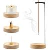 Yewseas Porta Incenso per Bastoncini 2 in 1 con Base in Legno Fatto a Mano, Design Moderno con Bobina a Cono e Bruciatore di Incenso a 9 Fori, Perfetto per Casa, Ufficio, Meditazione e Yoga