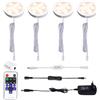 AIBOO LED Luce Sottopensile Cucina Dimmerabile con Telecomando RF Wireless, Illuminazione A LED da Incasso per Armadio, EUR Spina, 4 Luci LED con Display, 12V 8W Under Vetrine(Bianca Calda 2700K)