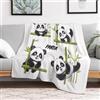 Omihakvi Panda - Coperta morbida per bambini e bambine, in pile di flanella, per TV, per divano, soggiorno, in microfibra, facile da pulire, calda, confortevole, durevole (130 x 150 cm)