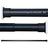 CURTAIN LAND - Asta telescopica per tenda da doccia estensibile senza perforazione, 260 - 310 cm, in acciaio al carbone, nero, con asta a tensione per capi, bagno, finestra, cucina e armadio