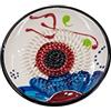 Kaladia Piattaforma in ceramica, ideale per zenzero, parmigiano, ecc. - in bianco con fiore blu - Diametro: 12 cm - fatto a mano e dipinto a mano - Made in Spain