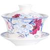 Liang baobao Set da tè tradizionale Gaiwan con coperchio e piattino in ceramica fatta a mano, tazze da tè in porcellana con fiori, 300 ml