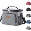 Lifewit Borsa Termica Porta Pranzo,Borsa Frigo Riutilizzabile per Uomo Donna, Borsa Porta Pranzo Portatile Congelabile a Prova di Perdite con Tracolla Regolabile per Adulti per Lavoro, Grigio 9L