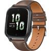 WoPail 20mm Cinturino in Pelle Compatibile con Garmin Vivoactive 5/Venu Sq 2/Venu Sq 2 music/Venu 2 Plus Cinturino di Ricambio Donna Uomo Cinturini per Garmin vívomove Trend/Forerunner 245/645 Marrone
