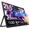 EVICIV QLED Monitor Portatile 21,5 Pollici 120Hz Grande Touchscreen Portable Monitor 1080P 125%sRGB 2000:1 FHD IPS con Supporto/VESA/HDMI/USB-C Schermo da Gioco Eye-Care per PC Laptop Telefono Switch