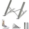 OUGEP Supporto PC Portatile, Alluminio 8 Livelli Regolabile & Raffreddamento Porta PC Laptop Stand per Computer Portatili e Tablet 10-17.3 Tablet (Grigio)