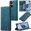 Cracedily Cover per Oppo Reno 10 5G / Reno 10 Pro Case, Custodia Pelle Premium Portafoglio Con Porta Carte Magnetica Supporto Protezione Flip per Reno 10 Pro, Blu-Verde