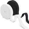 Romon Elastiche per Cucire, Due Rotoli in Bianco e Nero 20mm × 10m Fettuccia Elastica, Bande Lavorato a Maglia a Casa Artigianato Fai-da-Te, Ampio Nastro Elastici