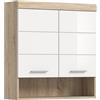 xonox.home Lambada - Armadietto da bagno sospeso in legno di quercia Sonoma chiaro, ca. 74 x 79 x 24 cm