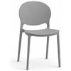 KONTE.DESIGN Set di 4 sedie SANTA CRUZ in polipropilene grigio, impilabili