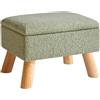 YMYNY Ottomano di Stoccaggio, Pouf Poggiapied, Piccolo Sgabello Con Gambe In Legno Robusto, Sgabello Contenitore Con Sedile Imbottito Per Soggiorno Camera Da Letto Ingresso 40 ×30 ×28CM Verde HBD042GR