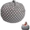 Whcctl Borsa Portaoggetti per Giocattoli Peluche, Sacco Stoccaggio Bambini, Pouf in Peluche, Tela Grande Pouf Sacco per Animali Peluche, Comodo Morbido, per Bambini Leggere e Conservare i Giocattoli (Grigio)