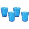 OMADA Design 4 Bicchieri Acqua Colorati da 30 cl, in Plastica Infrangibile, lavabili in lavastoviglie, Made in Italy, linea Diamond, Turchese