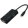 BELIN LINK Adattatore da USB-C (Thunderbolt 3) a HDMI+VGA+DVI, adattatore video 3 in 1 con connettore placcato oro da tipo C a HDMI, VGA, DVI, per Huawei Mate 10/MacBook Pro/Dell XPS 13/Chromebook