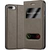 Cadorabo Custodia Libro per Apple iPhone 8 PLUS / 7 PLUS / 7S PLUS in BRUNO PIETRA - con Funzione Stand e Chiusura Magnetica - Portafoglio Cover Case Wallet Book Etui Protezione