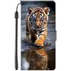 EuoDuo Compatibile con Oppo A53 2020 / Oppo A53s Cover Libro con Disegni Custodia Portafoglio in PU Pelle Flip Caso Magnetica Completa Protettiva Wallet Case - Piccola Tigre
