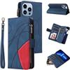 xinyunew Cover per Oppo A72/A73 5G/A92S/Reno4 Z,Custodia in PU Pelle Portafoglio per Oppo A72/A73 5G/A92S/Reno4 Z,Magnetica Cover a Libro con Slot per Schede,Blu
