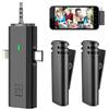 BORDEAG 2 Pezzi Microfono Lavalier Wireless, Lavalier Microfono, Mini Microfono Senza Fili, per Registrazione Video, Podcast, Vlogging