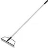 BARAYSTUS Arco da giardino rastrello rastrello per prati pesanti in acciaio inox rastrello da giardino regolabile per livellare terreno sabbioso e raccogliere foglie, Garden Rake Carbon Steel Sturdy