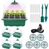 JOPHEK Semenzaio Germinazione, Vassoi per Semi, 5 Pezzi Mini Serra Germinazione, Propagator Growing, con Coperchi Alto, Luce di Coltivazione, 10 Etichette 2 Strumenti, per Piantine Serre e Giardini