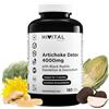HIVITAL foods Carciofo Detox 4000 mg. 180 capsule vegane per 3 mesi di trattamento. Con Carciofo, Ravanello Nero, Tarassaco e Desmodium. Prodotto in Europa da HIVITAL