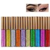 HADAVAKA Ombretto Liquido Glitterato, Set Di Ombretti Colorati Per Donne, 10 Colori Di Eyeliner Diamante Glitterato, Kit Per Il Trucco Degli Occhi Scintillanti Ad Asciugatura Rapida E A Lunga Durata
