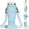 AYESY Porta Borraccia con Tracolla, Borsa per Stanley Cup con Tracolla Regolabile Accessori Bag Porta Bottiglie d'Acqua Borsa 40oz Copertura Protettiva per Tazza di Bottiglia D'acqua Bianco