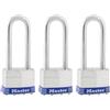 Master Lock Lucchetto in acciaio laminato, larghezza 3,5 cm, 1TRILJ (confezione da 3 chiavi uguali), argento
