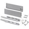 Emuca - Kit cassetto per cucina o bagno con regolazione 3D, altezza 178 mm, profondità 350 mm, 40 Kg, chiusura soft, pannelli no inclusi, Acciaio, grigio