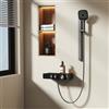 EMKE Colonna doccia termostatica, regolazione del flusso d'acqua, 3 funzioni doccia a mano, design split-fit per qualsiasi angolo, 355 x 150 x 1150 mm, antracite opaco, installazione flessibile
