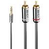 Lindy 35333 - Cavo audio con connettore jack da 3,5 mm su connettore jack Cromo Line, 1 m, colore: Antracite
