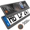 L & P Car Design Portatarga Auto - Supporto Targa - [semplice, durevole e sicuro] - 8 viti - 520x110 mm - Carbonio effetto - Porta Targa - adatto a qualsiasi auto - per targhe italiane omologate - Fissaggio per Targa