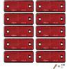 Yinaolan 10 x Catarifrangente Rettangolare Rosso, Catarifrangente Rettangolare Posteriore Rimorchio Fissaggio a Vite, Per Caravan RV Auto Camion Rimorchio