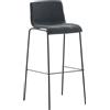 CLP Sgabello Bar Hover in Stoffa I Sgabello Alto Design 4 Gambe in Metallo I Sedia Sgabello Impilabile con Schienale, Colore:Grigio Scuro, Colore del Telaio:Nero