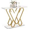 LIFEZEAL Tavolo Console Moderno, Tavolo Consolle, Effetto di Marmo, Tavolo d'Ingresso, Telaio a Forma di Farfalla, Legno+Metallo, per Corridoio, Soggiorno, Entrata, Max 75kg, 100x30x79cm, Oro